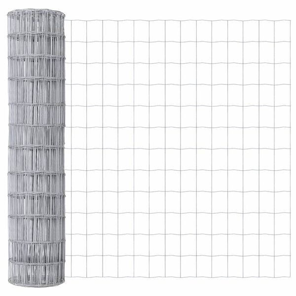 vidaXL Gard Euro Argintiu 1 x 10 m Metal zincat prin imersie la cald