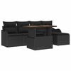 vidaXL Set de canapele pentru grădină 6 buc. Negru Rattan poli