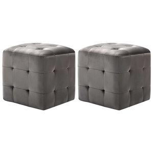 vidaXL Noptiere, 2 buc., gri, 30 x 30 x 30 cm, țesătură din catifea