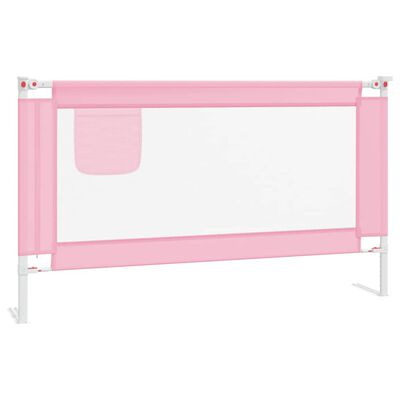 vidaXL Balustradă de protecție pat copii, roz, 140x25 cm, textil