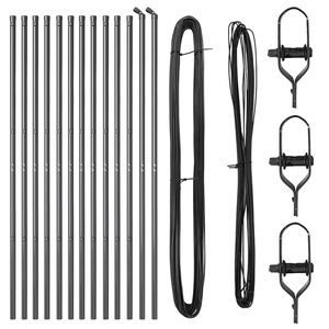 vidaXL Stâlpi de Gard Manual 13 pcs Gri Ø32mm 150 cm Oțel galvanizat