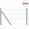 vidaXL Stâlp de gard. Verde 25 x 0,6 m (plasă de 50 mm) Oțel și PVC