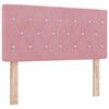vidaXL Tăblie LED cu benzi LED cu headboard Manual Roz 100 cm Catifea