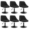 vidaXL Scaune de sufragerie pivotante 6 buc, negru, catifea
