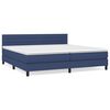vidaXL Pat box spring cu saltea, albastru, 200x200 cm, textil