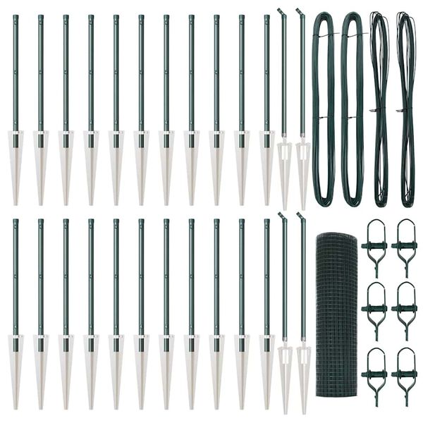 vidaXL St&acirc;lp de gard. Verde 50 x 1 m (rulou de plasă 12 x 12 mm)