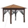 vidaXL Gazebo cu 4 Pereți Laterali 2,6 x 2,6 m Bej și Maro