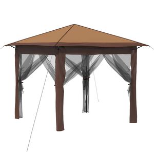 vidaXL Gazebo cu 4 Pereți Laterali 2,6 x 2,6 m Bej și Maro