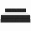 vidaXL Pat cu saltea și LED cu saltea Negru 160 x 200 cm țesătură