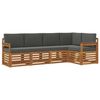 vidaXL Set de canapele de exterior 5 buc. Natural și Antracit