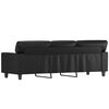 vidaXL Canapea cu 3 locuri, negru, 180 cm, piele ecologică
