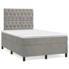 vidaXL Pat continental cu saltea, gri deschis, 120x200 cm, catifea