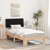 vidaXL Cadru de pat cu tăblie tapițată cu headboard Negru 100 x 200 cm