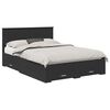 vidaXL Cadru de pat cu headboard Negru 135 x 190 cm Lemn compozit