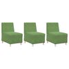 vidaXL Unitate Sofa Modulară Fără Brațe 3 pcs Verde deschis