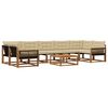 vidaXL Set de canapele de exterior cu pernă 8 pcs Natural și Bej