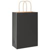 vidaXL Pungi de h&acirc;rtie 50 buc cu m&acirc;nere negre 21x11x31 cm