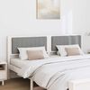 vidaXL Tăblie tapițată cu headboard Alb 180 cm Lemn de pin masiv
