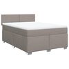 vidaXL Pat continental cu saltea gri taupe 140x200 cm material textil