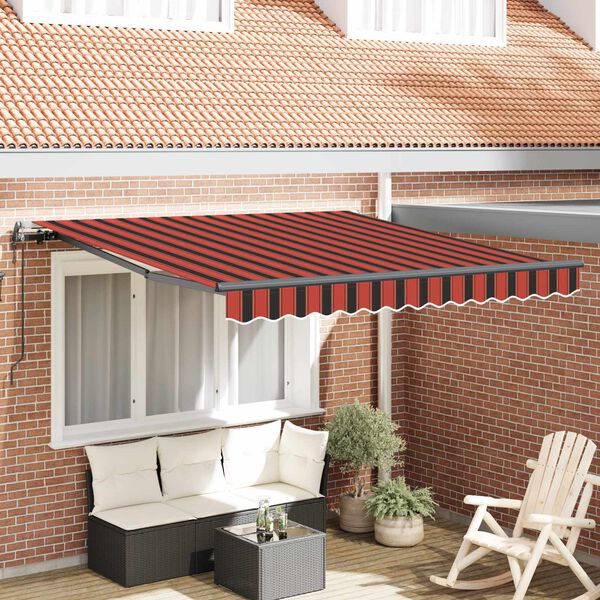 vidaXL Cortina Retractabilă Roșu și Negru 350 x 250 cm