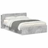 vidaXL Cadru de pat cu depozitare cu headboard Gri Beton 140 x 190 cm