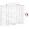 vidaXL Coșuri gabion arcuite 8 buc, 200x50x160/180 cm, fier galvanizat