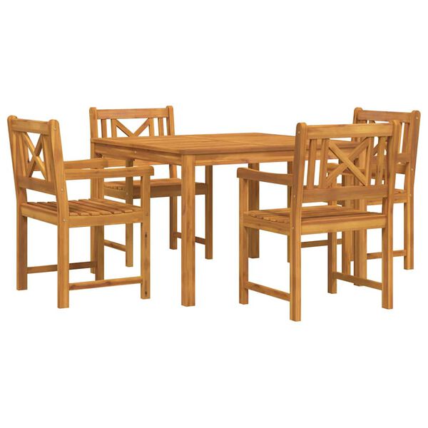 vidaXL Set de masă pentru grădină 5 pcs Maro Lemn masiv de acacia