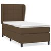 vidaXL Pat box spring cu saltea, maro &icirc;nchis, 100x200 cm, textil