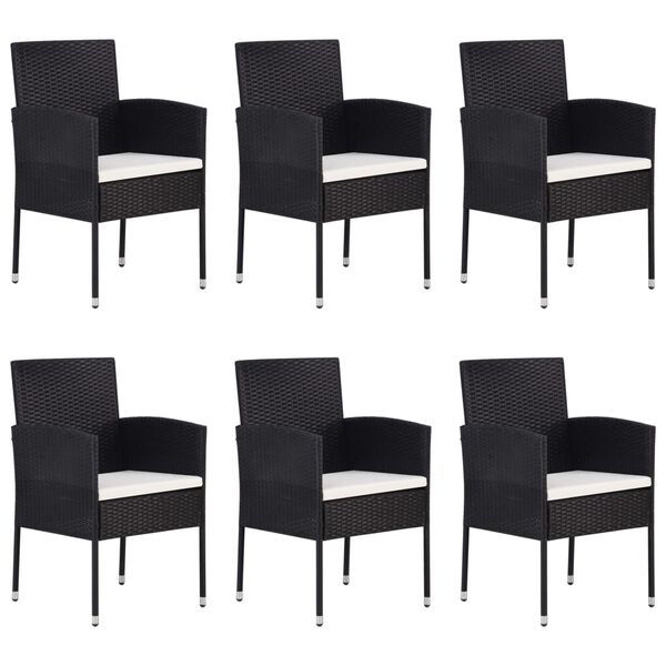 vidaXL Set mobilier de grădină, 7 piese, negru, poliratan