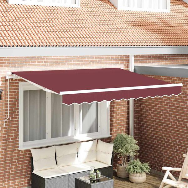 vidaXL Cortina Retractabilă Manual Burgundy 250 x 200 cm țesătură