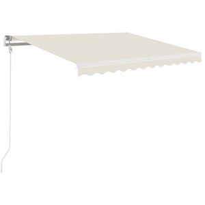 vidaXL Copertină retractabilă manual cu LED, crem, 350x250 cm