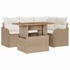 vidaXL Set de canapele pentru grădină 5 buc. Bej Rattan poli