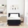 vidaXL Pat cu arcuri cu saltea cu headboard Negru 90 x 190 cm țesătură