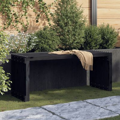 vidaXL Bancă grădină extensibilă negru 212,5x40,5x45 cm lemn masiv pin