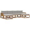 vidaXL Set de canapele de exterior 6 pcs Natural și gri deschis