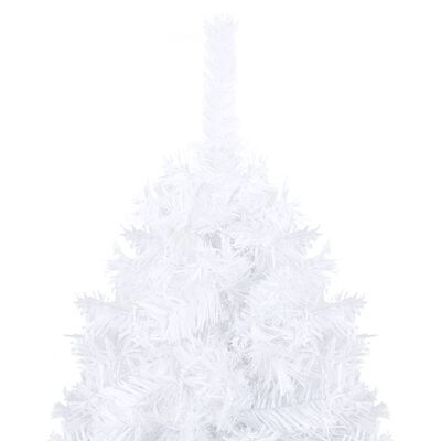 vidaXL Brad Crăciun artificial pre-iluminat ramuri groase, alb, 150 cm