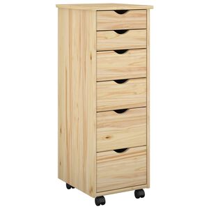 vidaXL Cabinet mobil 34 x 39 x 93,5 cm Lemn de pin masiv Maro