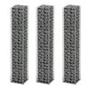 vidaXL Set gabioane, 3 buc, s&acirc;rmă galvanizată, 25 x 25 x 150 cm