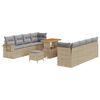 vidaXL Set de canapele pentru grădină 11 buc. Bej Rattan poli