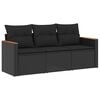 vidaXL Set mobilier de grădină cu perne, 3 piese, negru, poliratan
