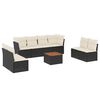 vidaXL Set mobilier de grădină cu perne, 9 piese, negru, poliratan
