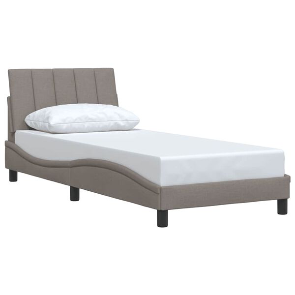 vidaXL Cadru de pat fără saltea Hanko Taupe 90x200 cm țesătură