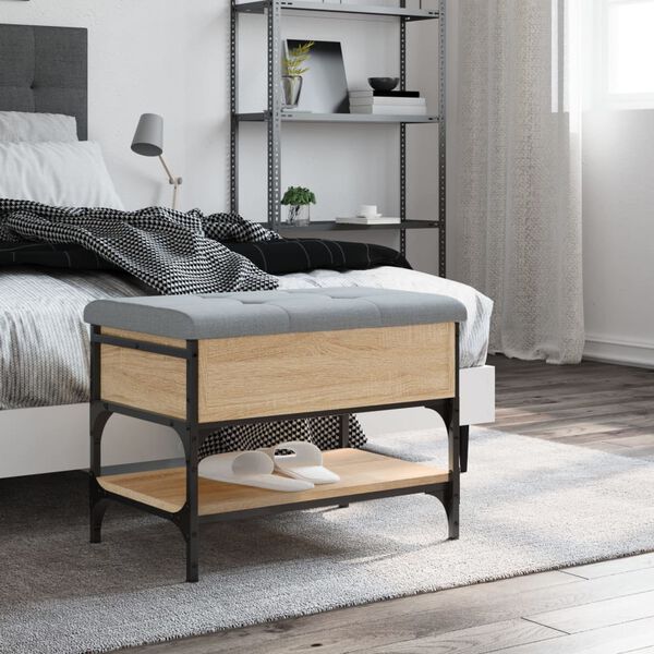 vidaXL Bancă pentru pantofi stejar sonoma 62x42x45 cm lemn prelucrat