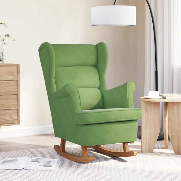 vidaXL Balansoar cu spătar verde deschis și lemn masiv