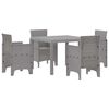 vidaXL Set de masă pentru grădină 5 pcs Gri deschis Polipropilenă