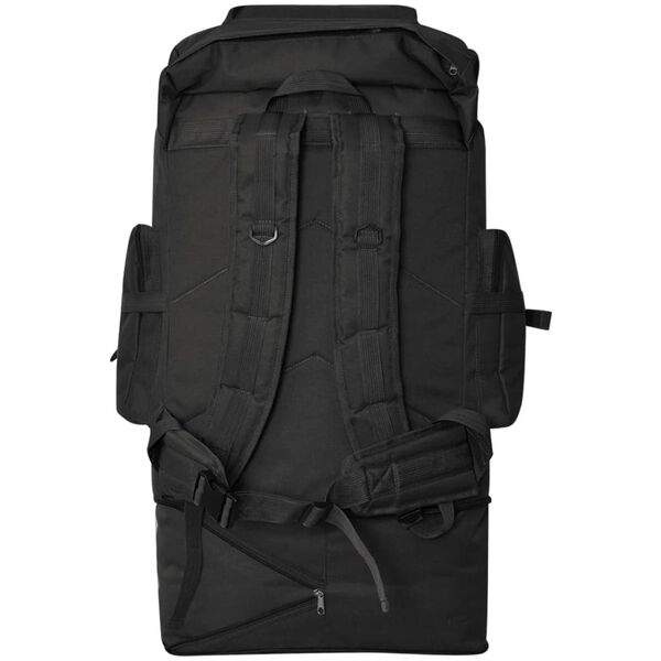 vidaXL Rucsac &icirc;n stil militar XXL 100 L, Negru