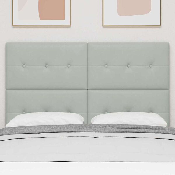 vidaXL Tăblie LED cu lumini cu bandă LED Gri deschis 160 cm Poliester