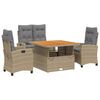 vidaXL Set canapele de grădină, 4 piese, cu perne, bej, poliratan
