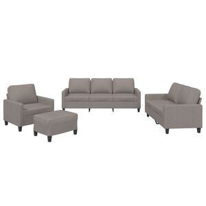 vidaXL Set de canapea cu perne, 4 piese, gri taupe, material textil