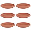 vidaXL Tavă rotundă pentru flori 6 buc. Roșu cărămidă &Oslash; 14 x 2 cm